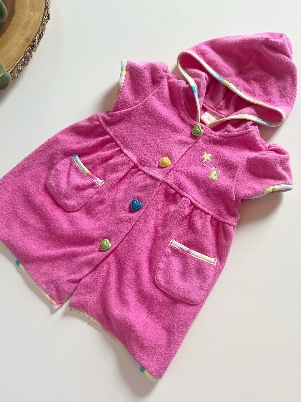 Vintage Ocean Pacific Pink Terry Hooded Cover-Up | 12-18m
